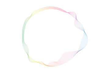 Abstract dots circles lines wavy in round frame colorful light rainbow isolated on white background. Vector illustration design elements in concept of technology, energy, science, music.