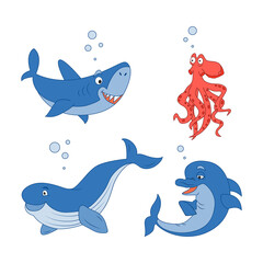 Set of marine animals_03