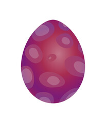 Dragon dinosaur egg with decorative pattern. Dino cartoon egg-shell. Whole painted egg icon. Vector spotted glossy egg-shaped of bird or animal