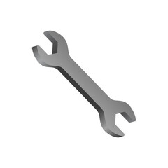 Graphic 3D Wrench Isolated on White Background. Vector illustration
