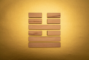 Gene Key 54 hexagram I Ching wood on golden background