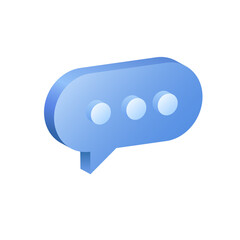 Message, Comment or Speech Bubble. Blue Isolated Item. Vector illustration