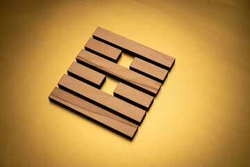 Gene Key 38 hexagram I ching wood on golden background