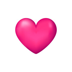Pink Heart Icon. Isolated Item on White Background. Vector illustration