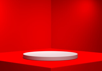 Minimalism abstract background, pedestal. 3d illustration.