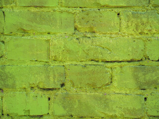 green brick wall background