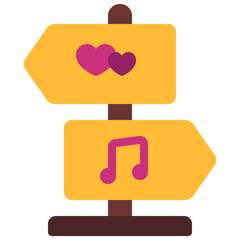 Wedding Direction Signs Icon