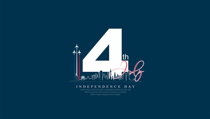 4th july, independence day of US. vector illustration.