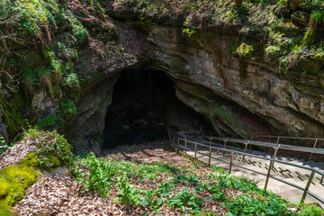Obraz premium The Entrance to the Caves Mouth at Mammoth Cave National Park