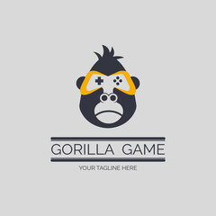 gorilla head game controller logo template design for brand or company and other