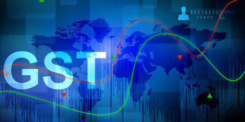 2d rendering Stock market online business concept. business Graph 