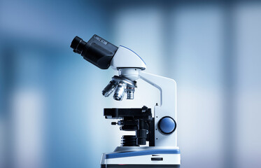 Professional laboratory microscope close up
