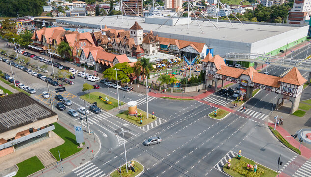 Aerial images of Vila Germanica Park in Blumenau in Santa Catarina