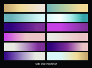 Pastel color gradient collection. Vector illustration.