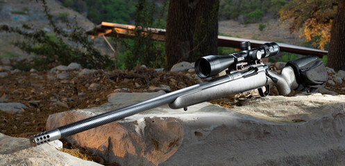 Bolt action rifle with muzzle brake