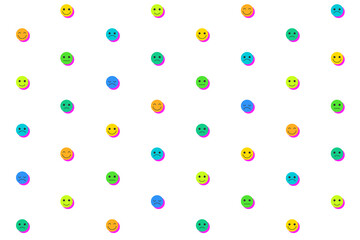Fototapeta premium Different human emotions face icons seamless pattern on white background. Variety of human emotions.
