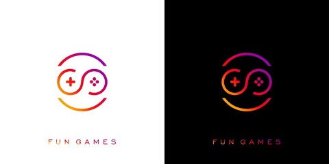 Modern and cool fun game logo design © Rusly