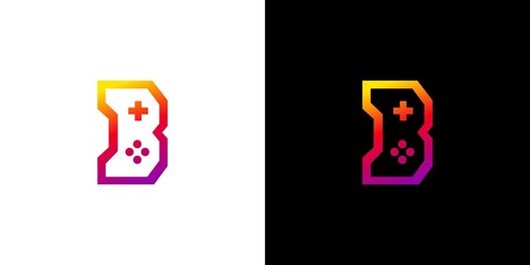 Modern and cool initial letter B game logo design © Rusly