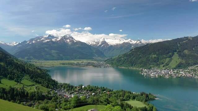 Panoramic view over Zell am See, Salzburg, Austria