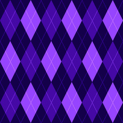 Seamless purple pattern with white lines and colorful rhombus, vector eps 10