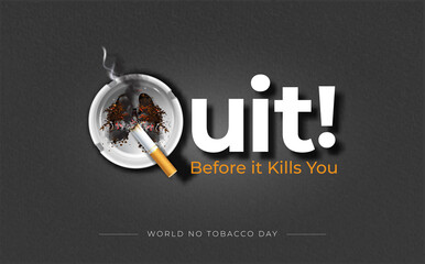 World no tobacco day concept. Quit, Stop forbidden Prohibit smoking cigarette and Lung