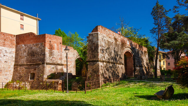 The Stampace Bulwark ruins along Pisa ancient walls, now a public park