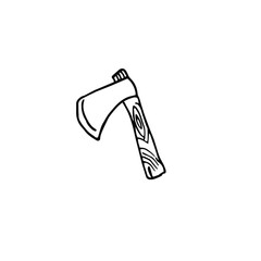 hand drawn vector illustration of an axe