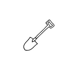 a shovel drawn in an illustrator on a white background
