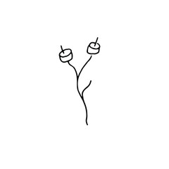 marshmallow on a branch drawn in an illustrator