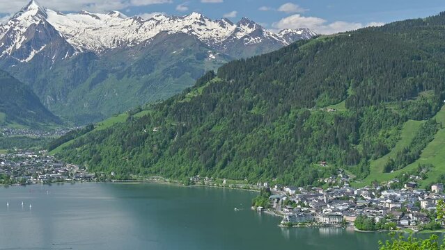 Panoramic view over Zell am See, Salzburg, Austria