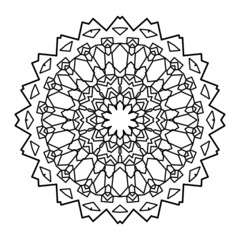 coloring pattern. isolated contour drawing. ornament. for children's and adult creativity. embroidery, pattern.