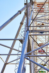 bottom view of the ferris wheel steel structure