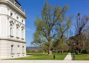Fototapeta na wymiar Park of baroque Festetics palace in Keszthely, Hungary