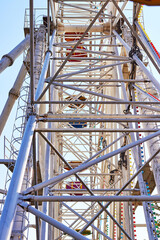 bottom view of the ferris wheel steel structure