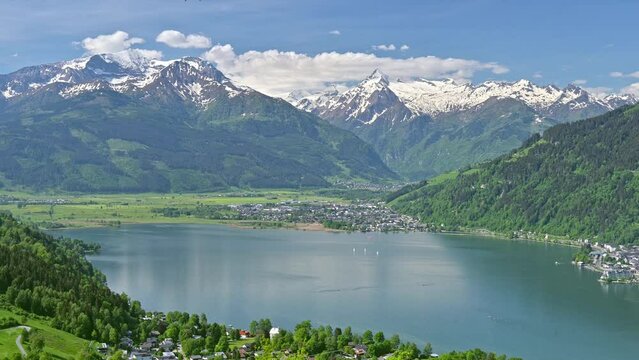 Panoramic view over Zell am See, Salzburg, Austria
