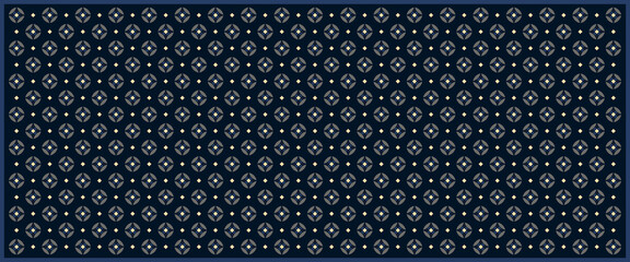 Rectangle scarf design classic blue background. Out off season universal fashion accessory. High resolution image digital illustration. Modern scarves fabric design textile swatch all over print block