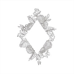 Tropical frames with flowers and leaves.