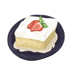 slice of cake with strawberry