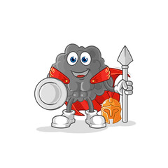 black cloud spartan character. cartoon mascot vector