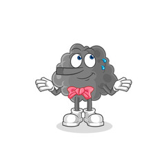 black cloud lie like Pinocchio character. cartoon mascot vector