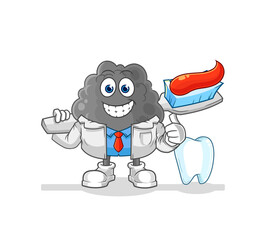 black cloud dentist illustration. character vector