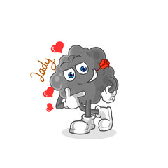 black cloud flirting illustration. character vector