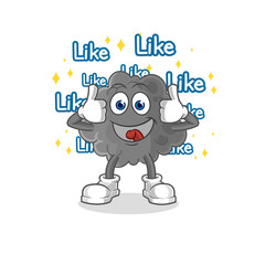 black cloud give lots of likes. cartoon vector
