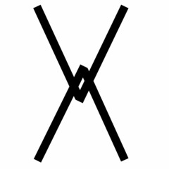 vector runic scandinavian celtic alphabet letter X