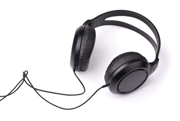 Black professional over-ear wired headphones