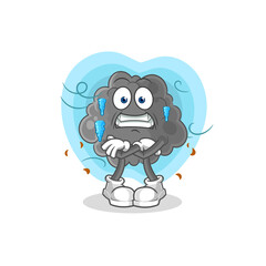 black cloud cold illustration. character vector