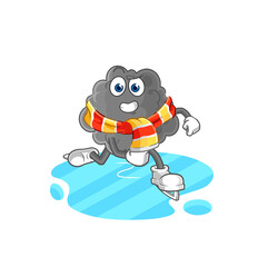 black cloud ice skiing cartoon. character mascot vector