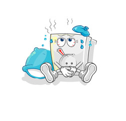 electric socket sick vector. cartoon character