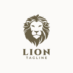 Lion head logo design template.