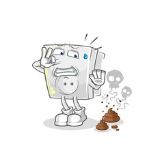electric socket with stinky waste illustration. character vector